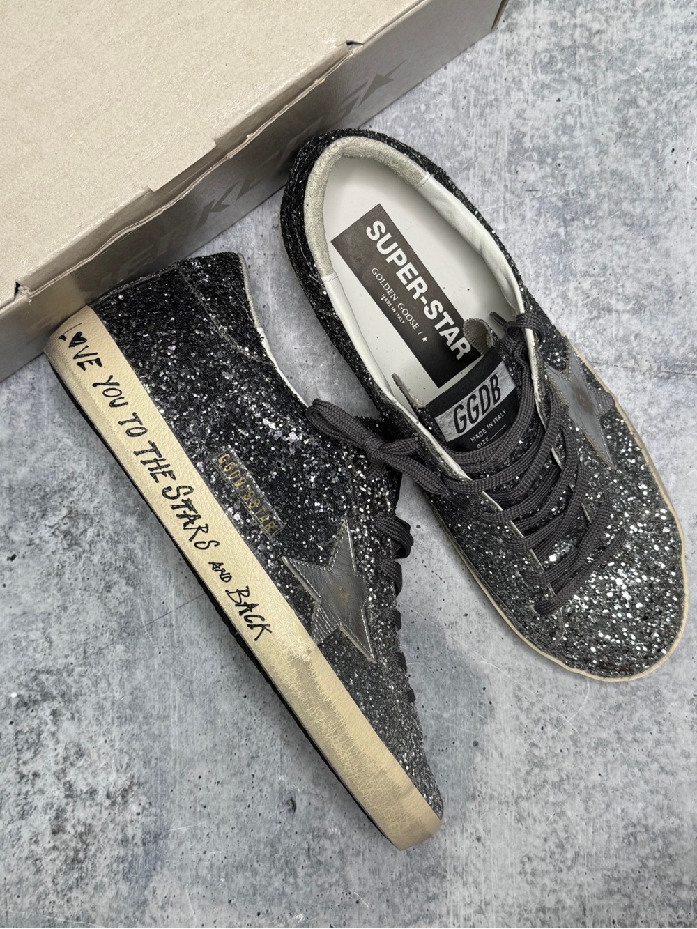Golden Goose Super-Star Silver Glitter 40